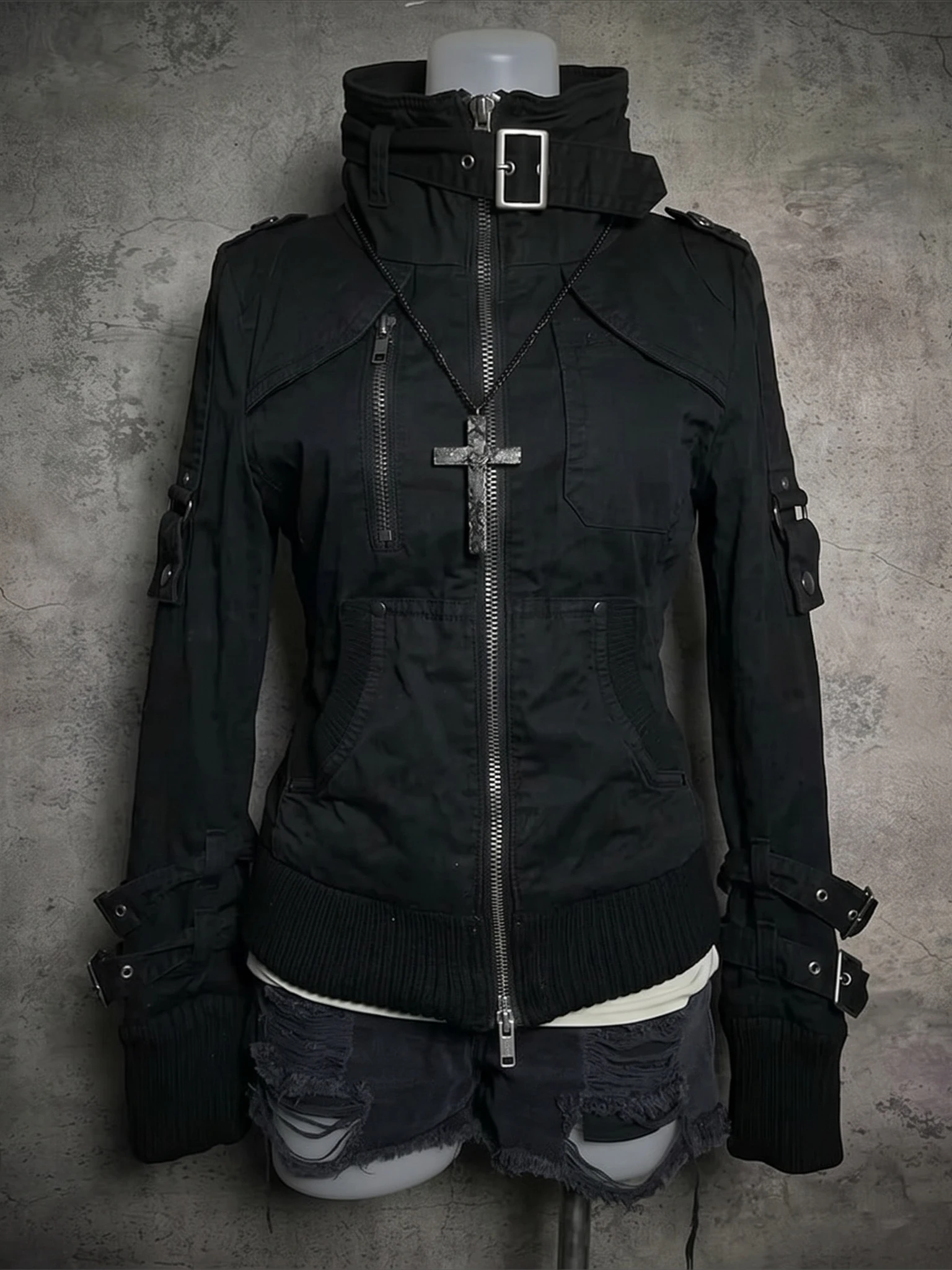 Damen American Vintage Punk Jacke Langarm-Sweatshirt Mantel Y2K Gothic Streetwear Lässige Oberbekleidung Herbst Damenkleidung
