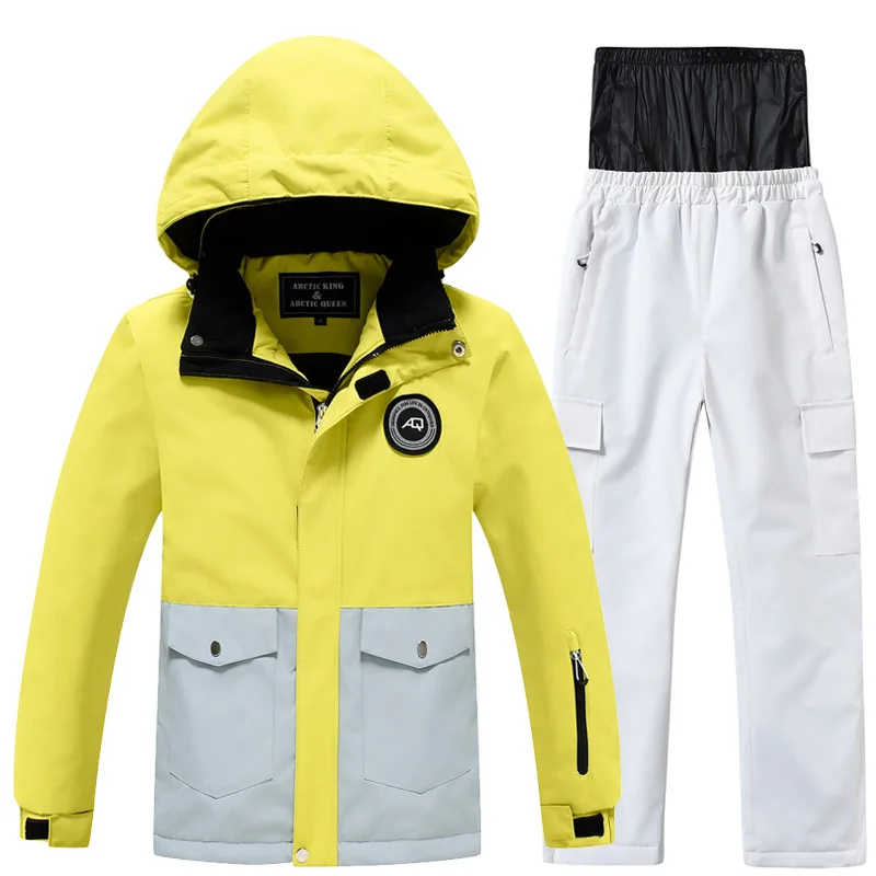 -30 ℃ child skiing suit for boys girls 3 4 5 6 7 8 9 10 11 12 13 14 years old Winter Outdoor Waterproofing  Warmth Enhancement