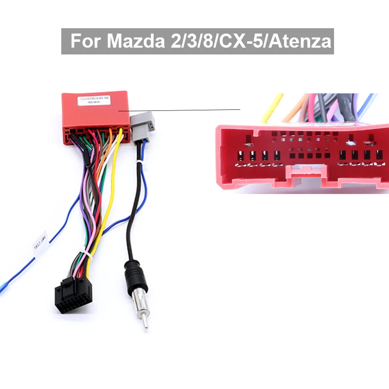 Newest Auto Car accessories Wiring Harness 16 PIN Canbus Box Adapter For Mazda 2/3/5/6/7/8/CX-7/RX-8 Android Car Radio Cable