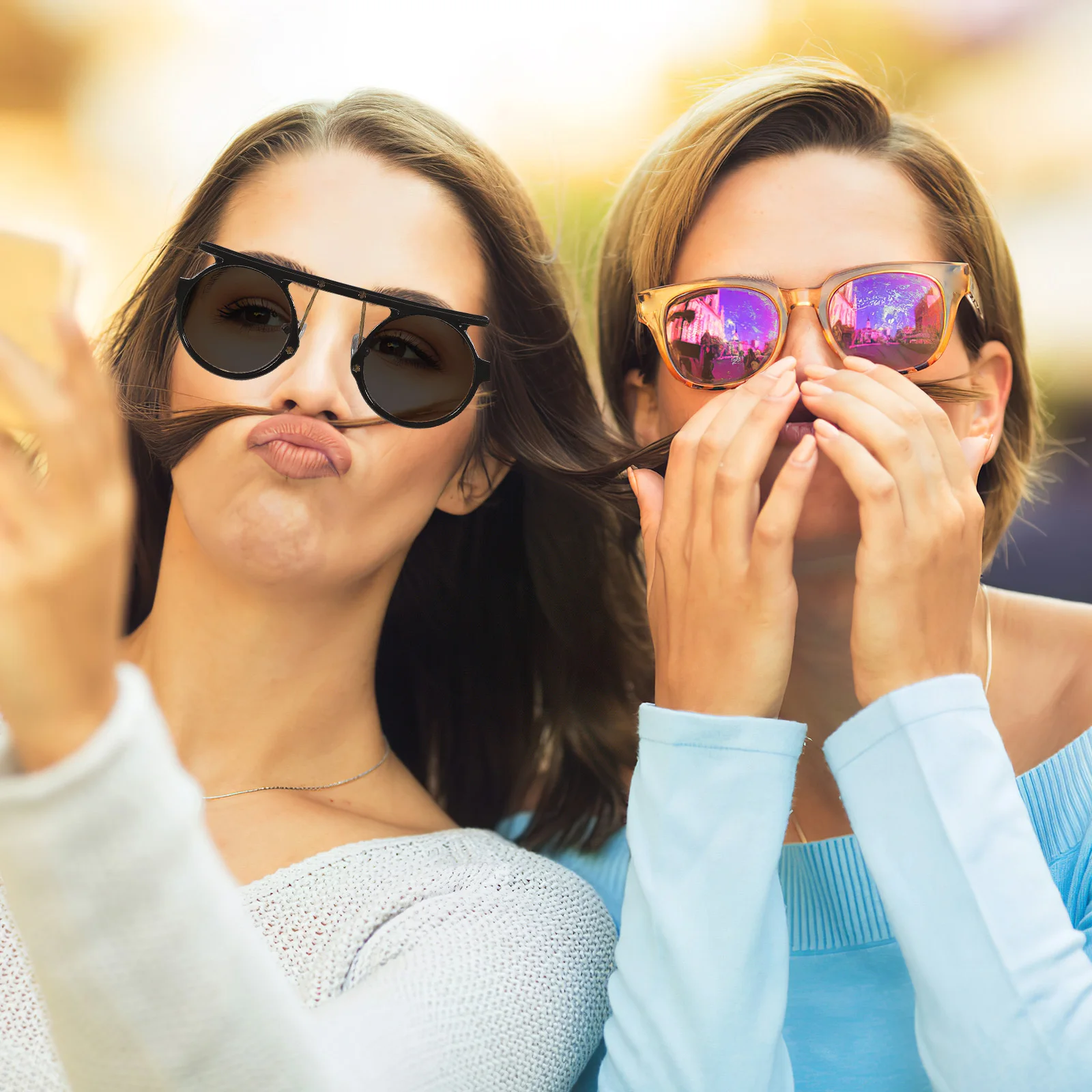 Kacamata Hitam Bulat Retro Kacamata Hitam Luar Ruangan untuk Pria Wanita Kacamata Hitam Fashion Kacamata Hitam