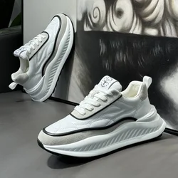 Men's Chunky Sneakers Fashion Leather Casual Shoe Designer Platform Height Increasing Sports Shoes for Men Vulcanize Shoes Tenis