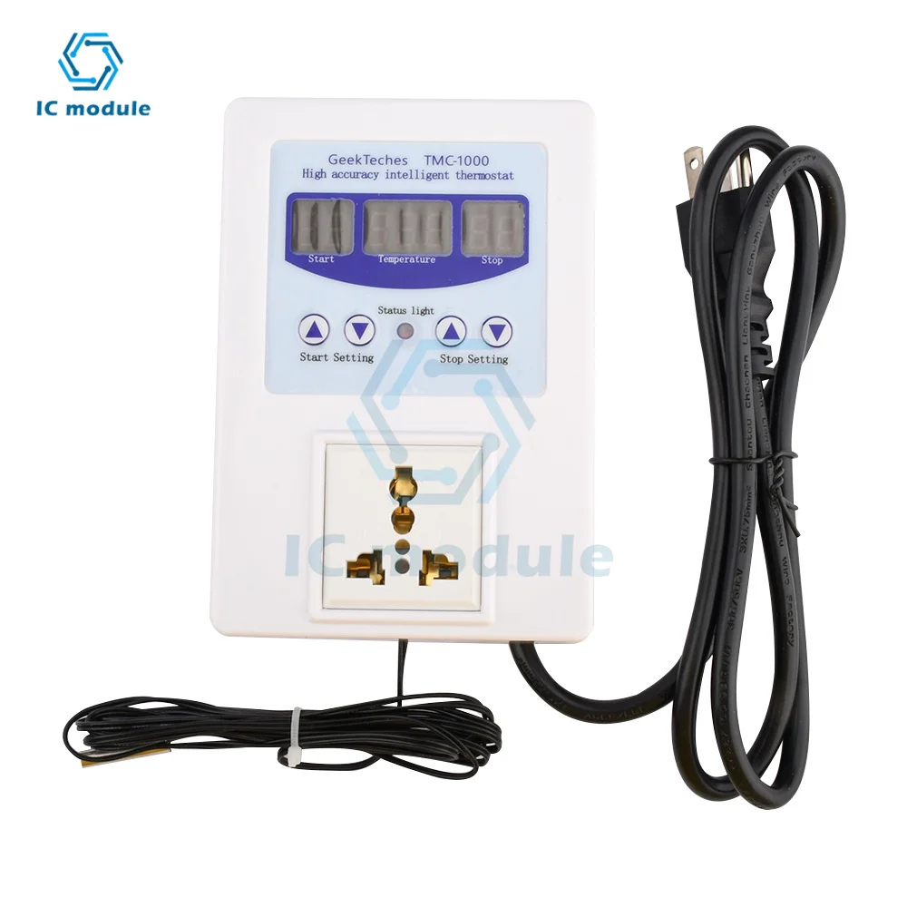 

TMC-1000 Intelligent Digital Display Temperature Controller Temperature Socket LED Display Control NTC Sensor Temp Control