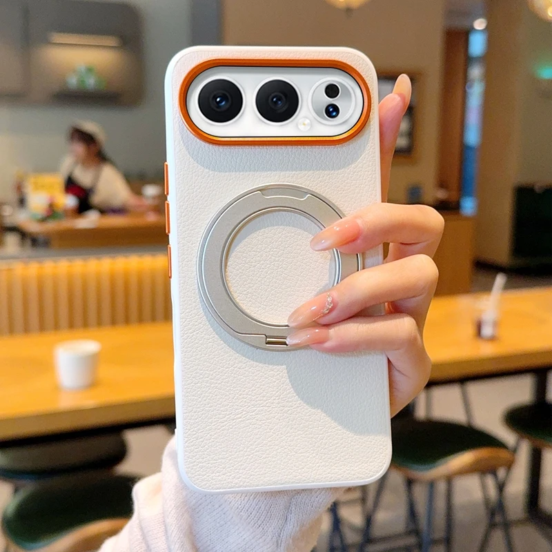 

For Huawei Honor 500 Pro Magnetic Bracket Nylon Woven Matte Leather Skin-friendly Back Case Cover Rotatable Funda Para Honor 500