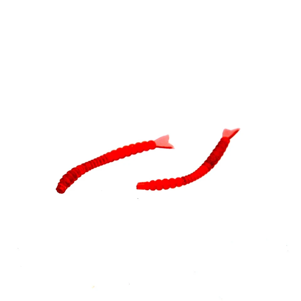 50PCS/Lot Smell red worm lures Red Earthworm Maggot Soft Plastic Fishing Lure Artficial Bait Bionic Worm Fishy smell for Fishing