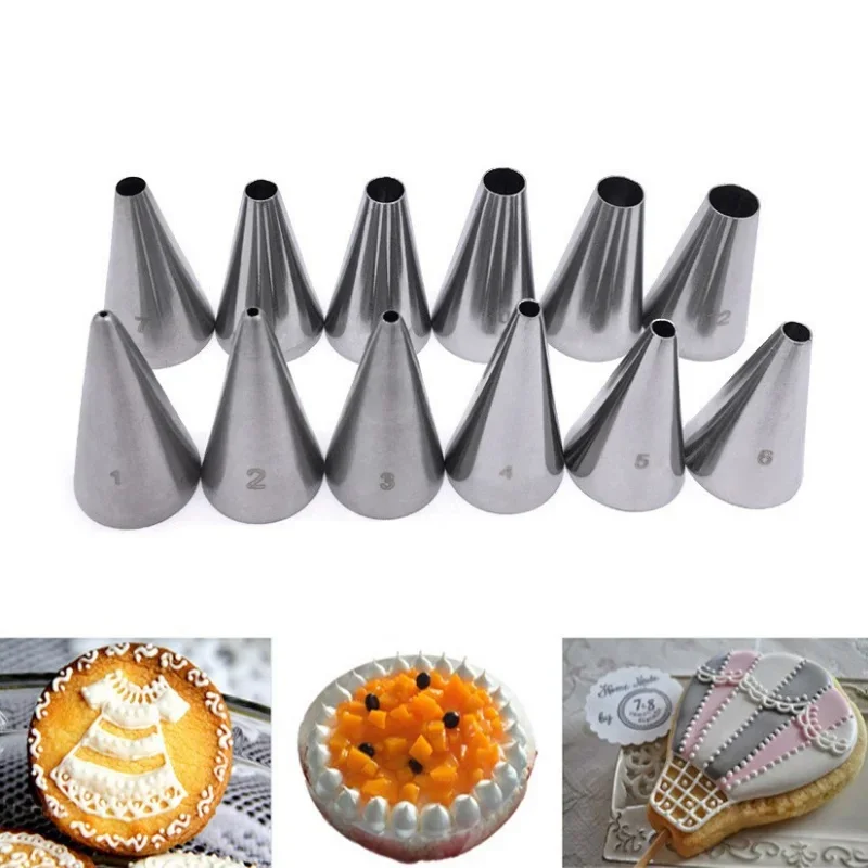 1Pcs Round Piping Nozzles Pastry Tips Cake Cream Decorating Baking Tool Stainless Steel Cupcake Cookie Icing Macaroon Making