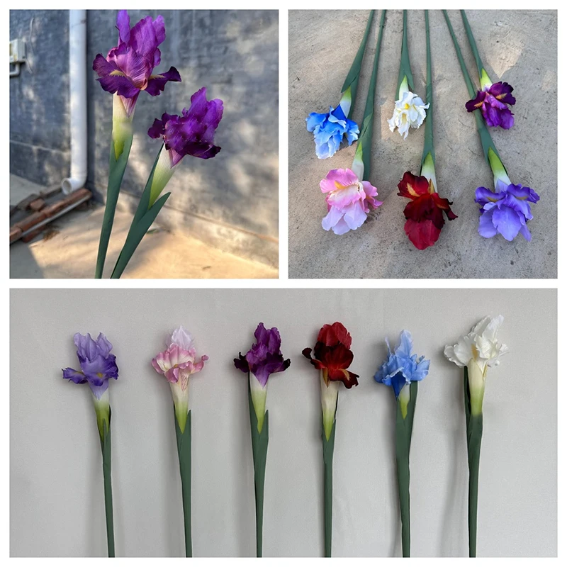 YOMDID Iris Artificial Fake Silk Flowers Branch Spring Wedding Home Table Decoration Flores Silk Fake Flower Party Supplies