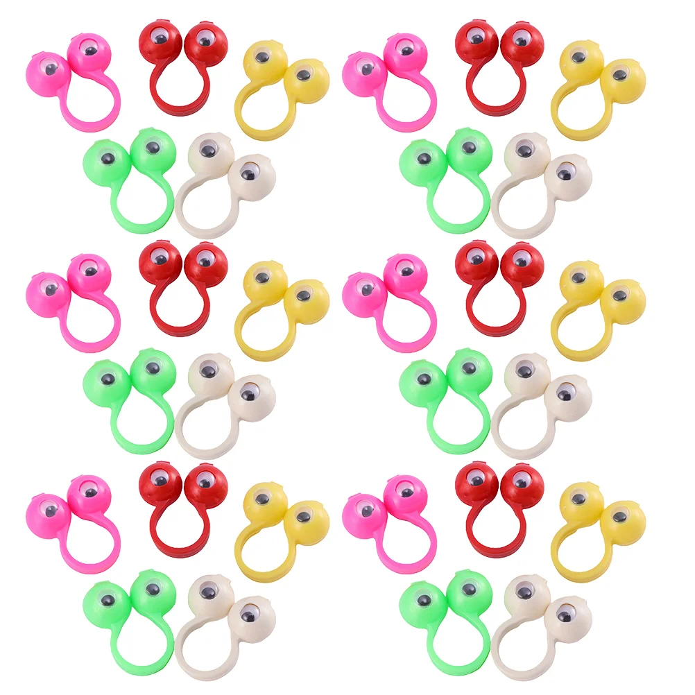 50 Pcs Halloween Eye Ring Child Toys Eyeball Finger Puppets for Kids Educational