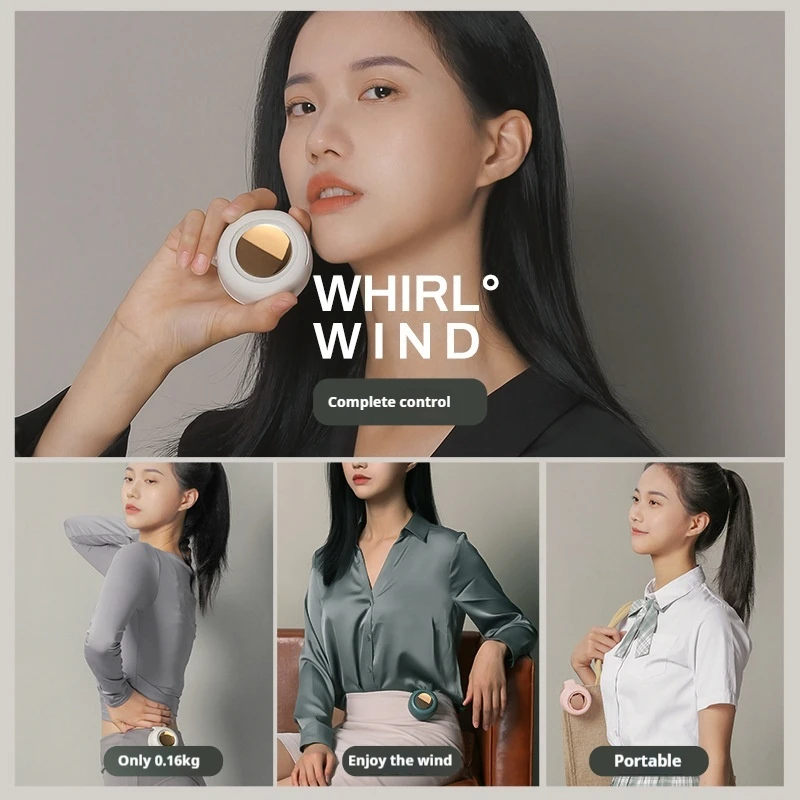

Mini Whirlwind Usb Clip Fan Portable Collar Hanging Waist Fan With Buckle Home Garden Cooling Product Handheld Fan Accessory