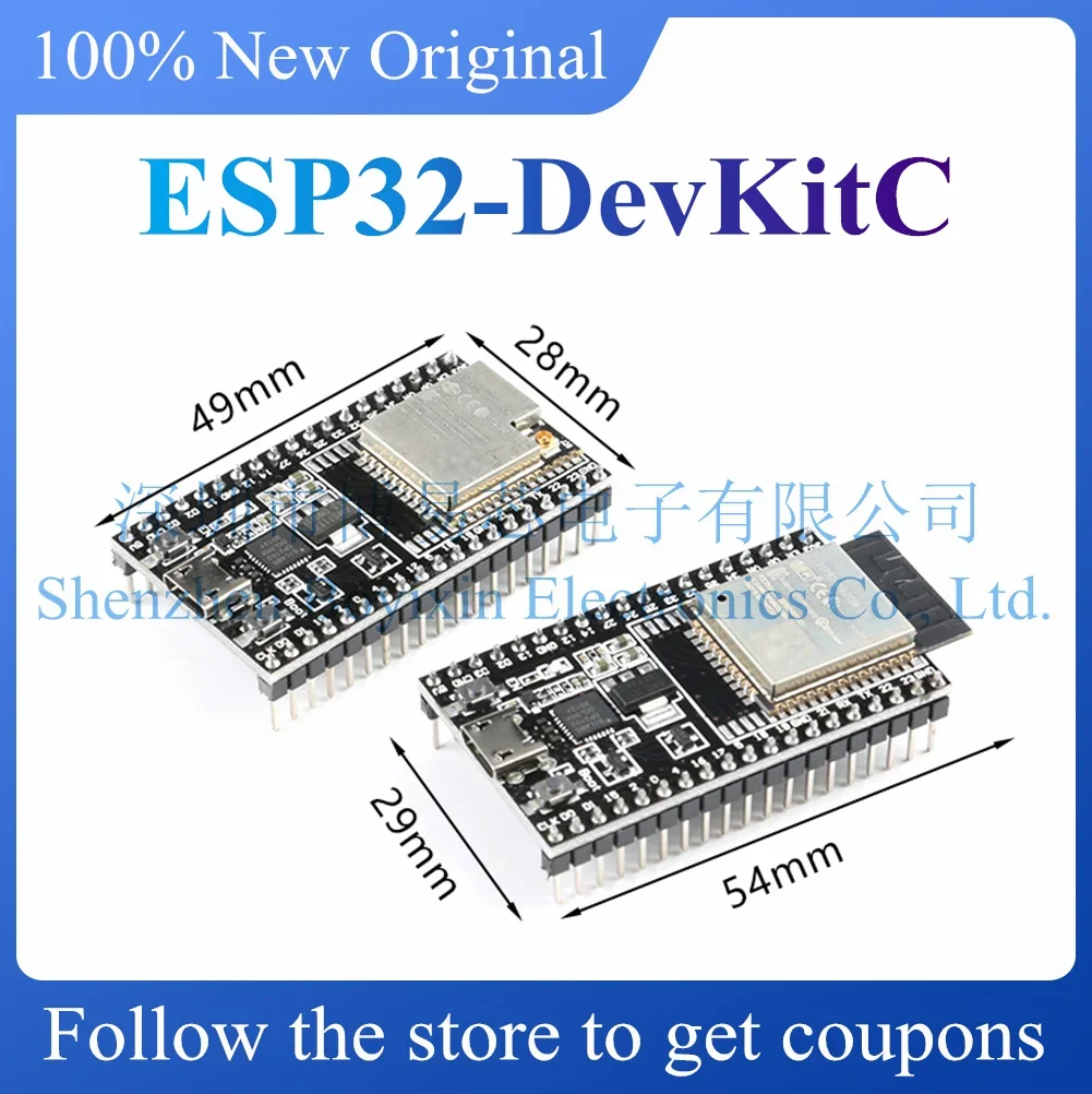 Placa de desenvolvimento ESP32-DevKitC original e autêntica equipada com módulo WROOM-32D/U