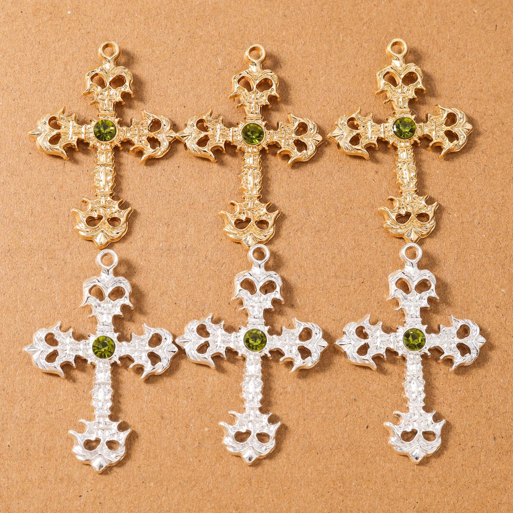 

10pcs Gorgeous Crystal Skull Cross Charms Pendants for Jewelry Making Necklace Earrings Bracelet DIY Handmade Accessories