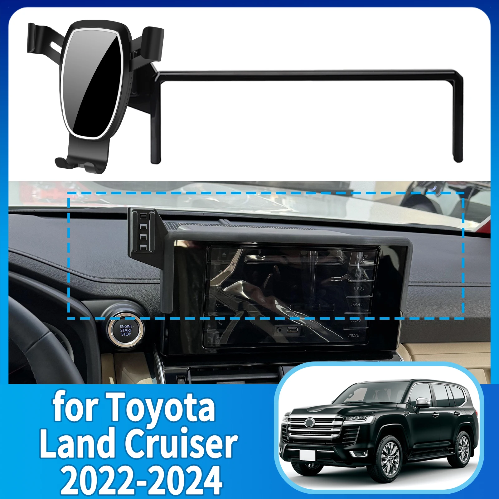 

fit for Toyota Land Cruiser LC300 GRX 2022-2024 ​​Anti-Shake Screen Base Phone Holder Mount Stand ​​ Dedicated accessoires