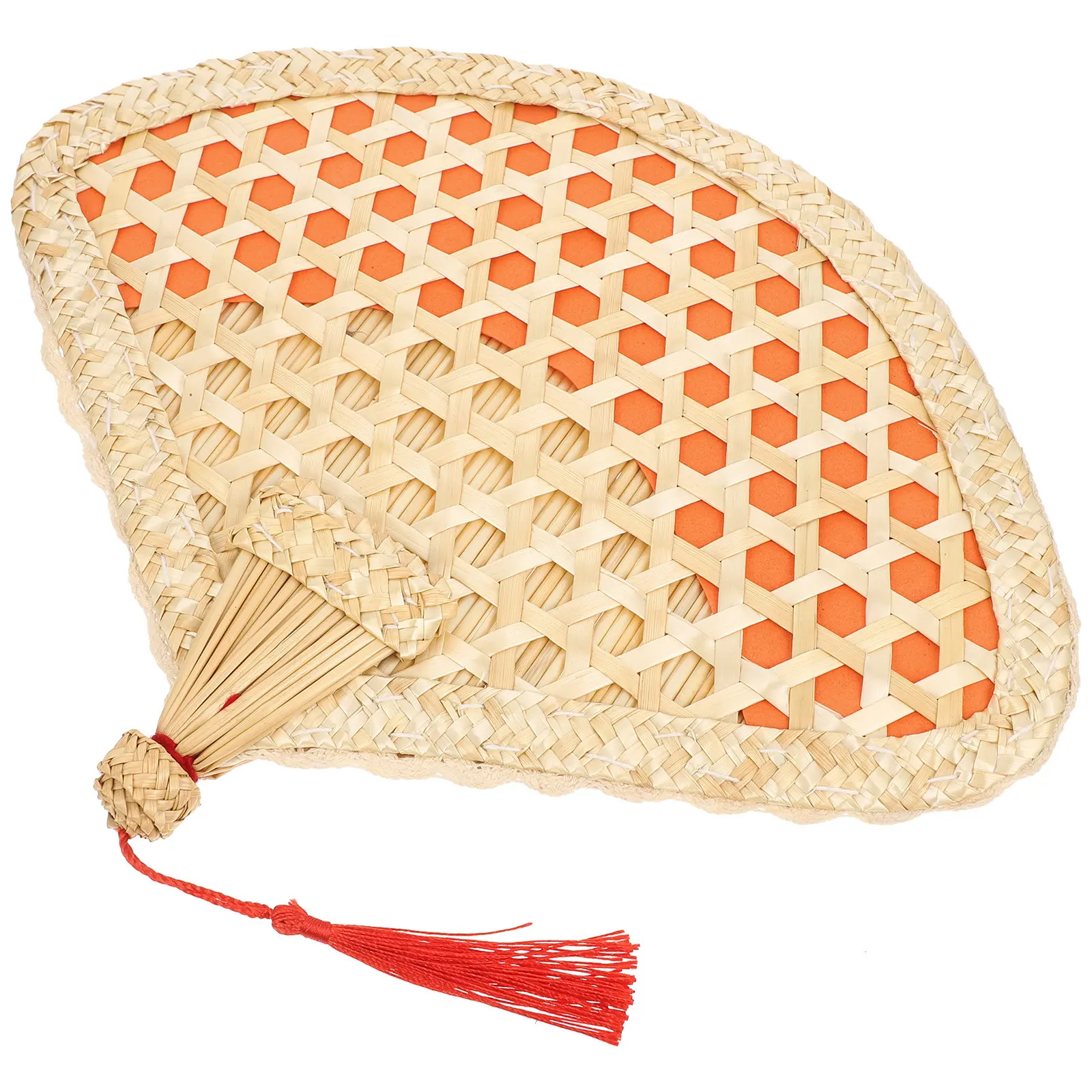 Handheld Wheat Straw Fan Summer Cooling Handmade Woven Fan Outdoor Decorative Rustic Manual Summer Hand Fans
