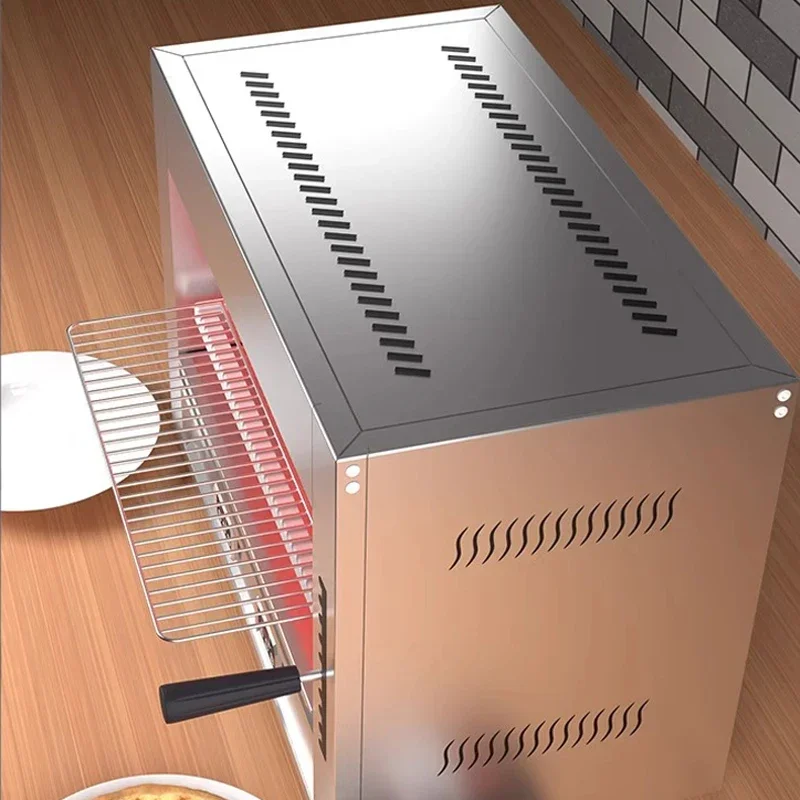 Fogão com display digital, grelha elétrica comercial para peixes, fogão para churrasco sem fumaça tipo elevador de frango inteiro, forno para grelhar peixes aberto