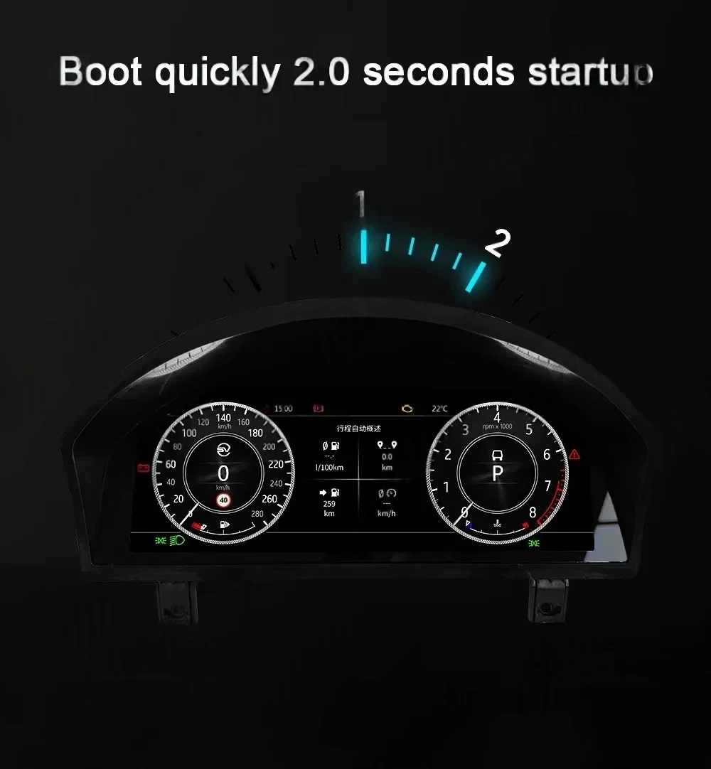 لاند روفر رينج روفر فوغ L322 V8 عداد السرعة الرقمي لوحة القيادة شاشة LCD 2002-2012 قمرة القيادة الافتراضية السيارات #5