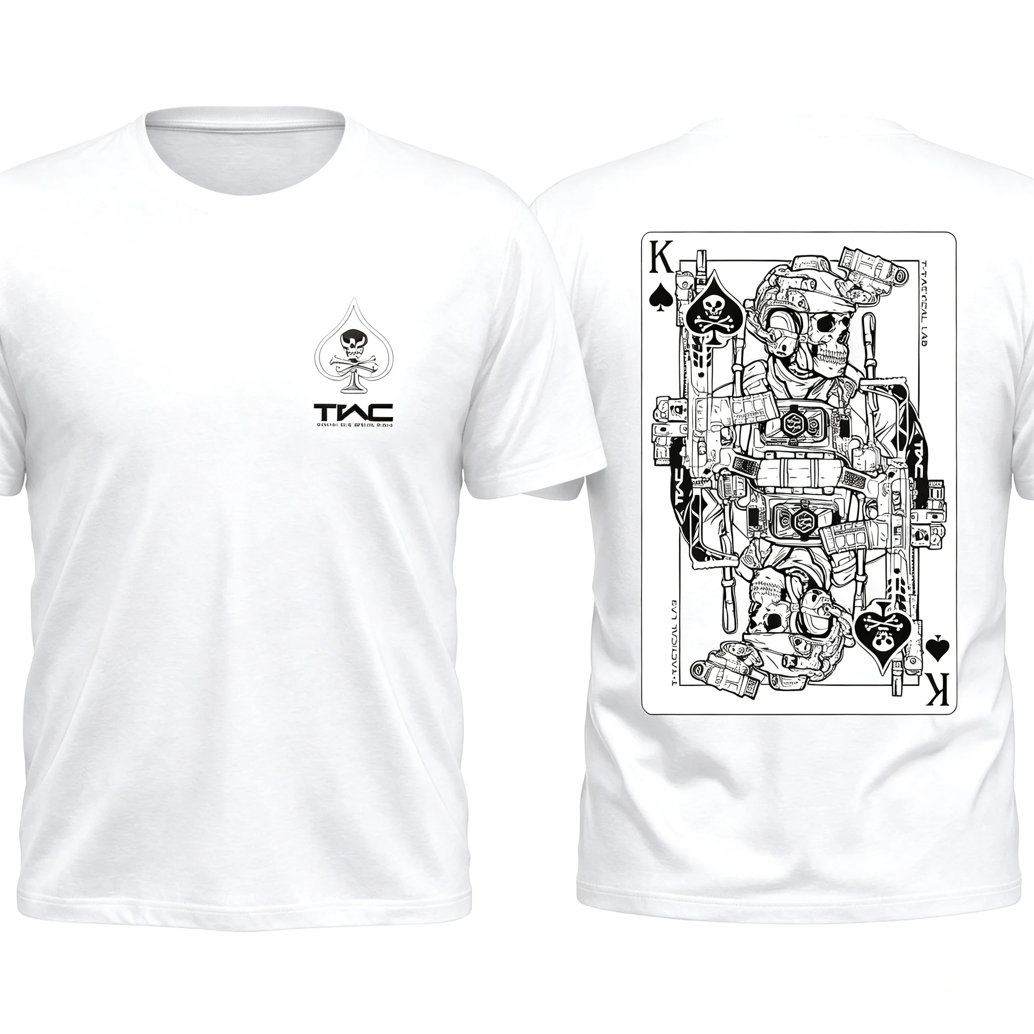 2026 Men Clothes Poker Card Theme T-Shirts Streetwear Cotton Tactical T-shirt Loose Tops Breathable Tee Military Enthusiast