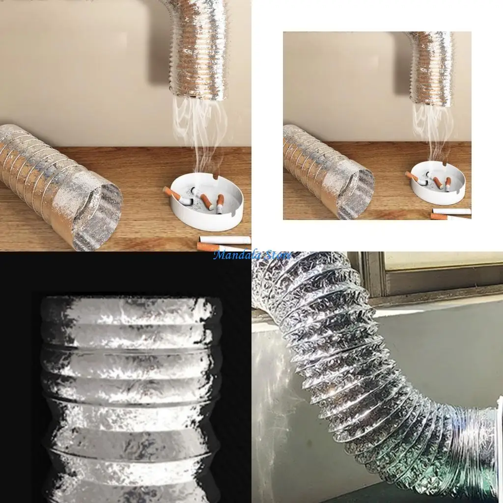 U2JC 8/4meter Aluminum Foil Hoses Ventilations Exhaust Pipe Exhaust Hood Air Ducts 120mm Diameter