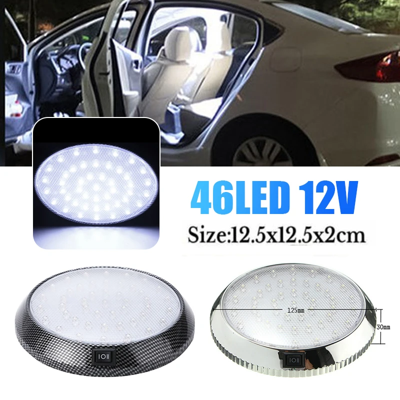 Highlight 12V Car Interior Light Reading Lamp 46LED Round Roof Lights Auto Accessories for Campervan RV Truck Trailer Boat Van