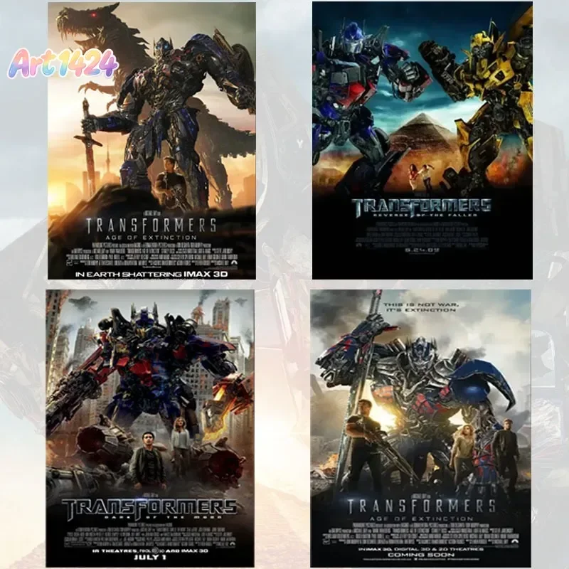 Movie Transformers Poster Sci-fi Bumble Bee Prime Grimlock Grimlock Pattern Printing Living Room Canvas Decorative Painting