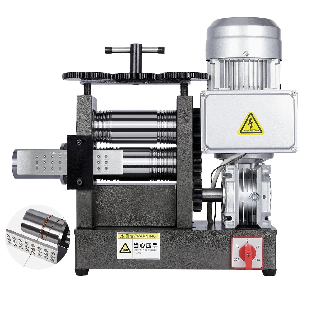 Electric Jewelry Rolling Mill Machine for Gold Silver Copper Wire Flat Sheet Rolling Combination Roller 160mm Goldsmith Tool