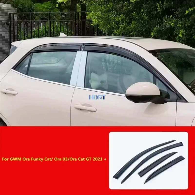 

Side Window Visor Deflector For GWM Ora Funky Cat/Ora 03/Ora Cat GT 2021 + Car Style Sun Rain Shelter Weather Shield Wind Cover