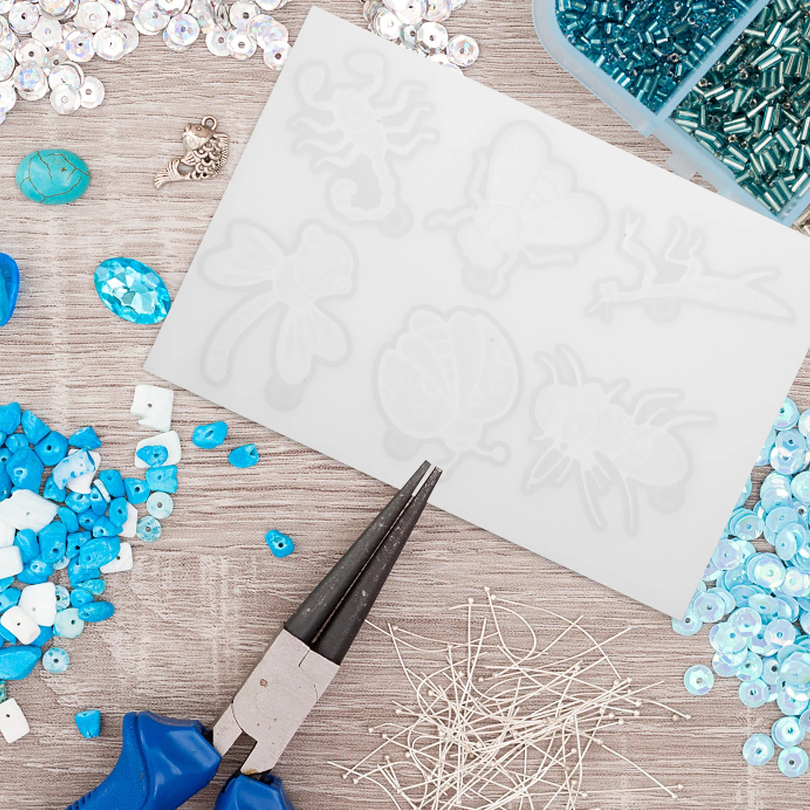 

Silicone Mold Land Creature Shape Nonstick Flexible DIY Keychain Charm Casting Mold Epoxy Resin Pendant Moulds