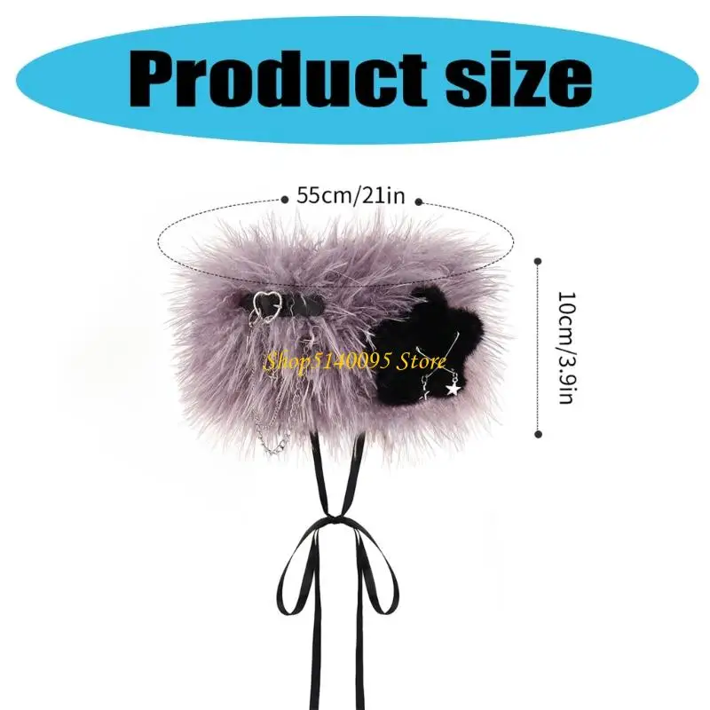 dxae น่ารักดาว faux furs แถบคาดศีรษะความยืดหยุ่นฟัซซี่ earmuffs ฤดูหนาว earmuffs earmuffs fuzzy หนา headwrap หู muffs muffs