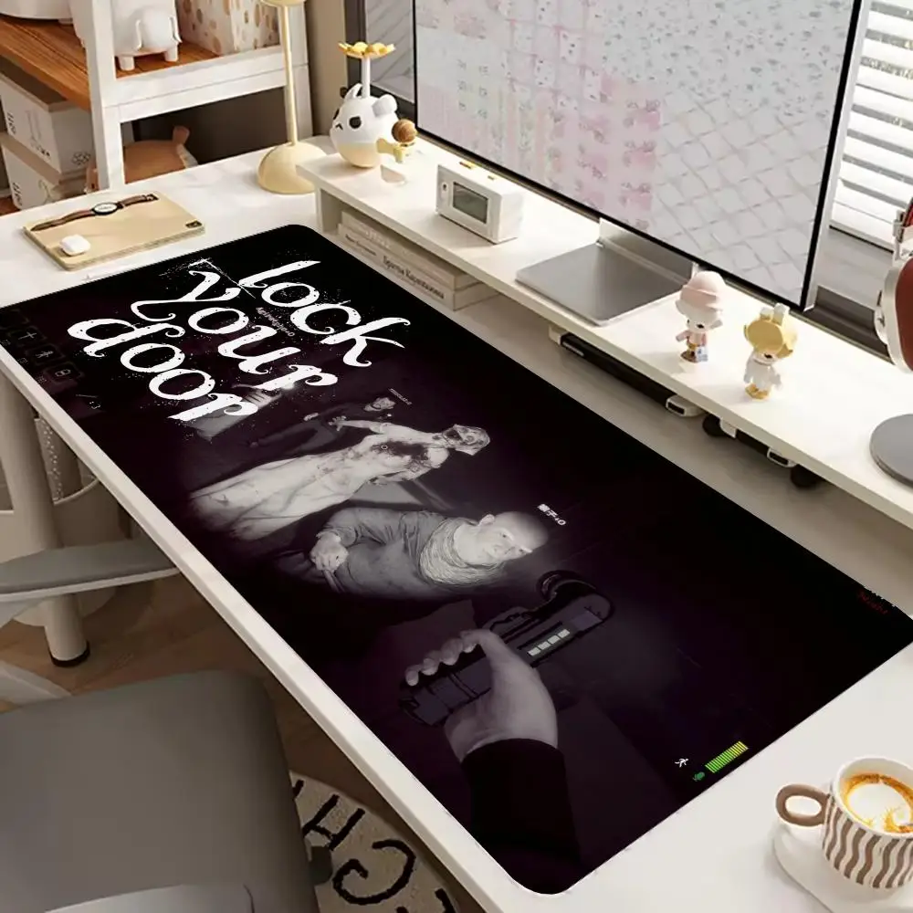 

Совершенно новый коврик для мыши LockYourDoor, большой игровой настольный коврик, 900x400 см, резиновая противоскользящая кромка, коврик для клавиатуры, компьютерный аксессуар.