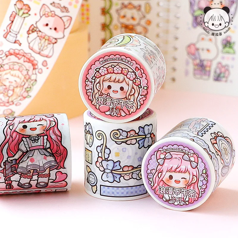 1pcs/1lot Decorative Adhesive Tapes Cartoon cute girl heart Decorative Scrapbooking DIY Paper Japanese Stickers