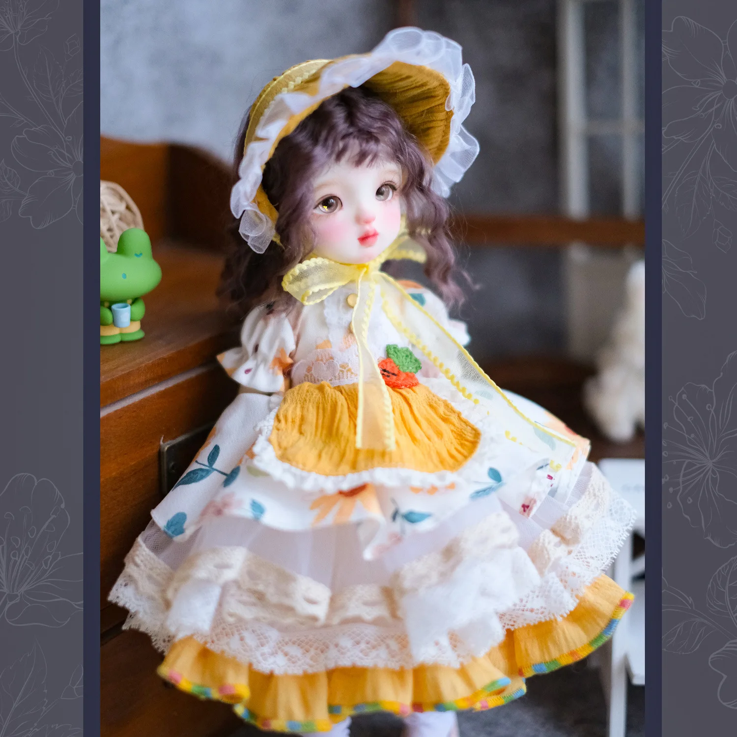 BJD Boneca Roupas com Chapéu Amarelo, Frete Grátis, 1:6