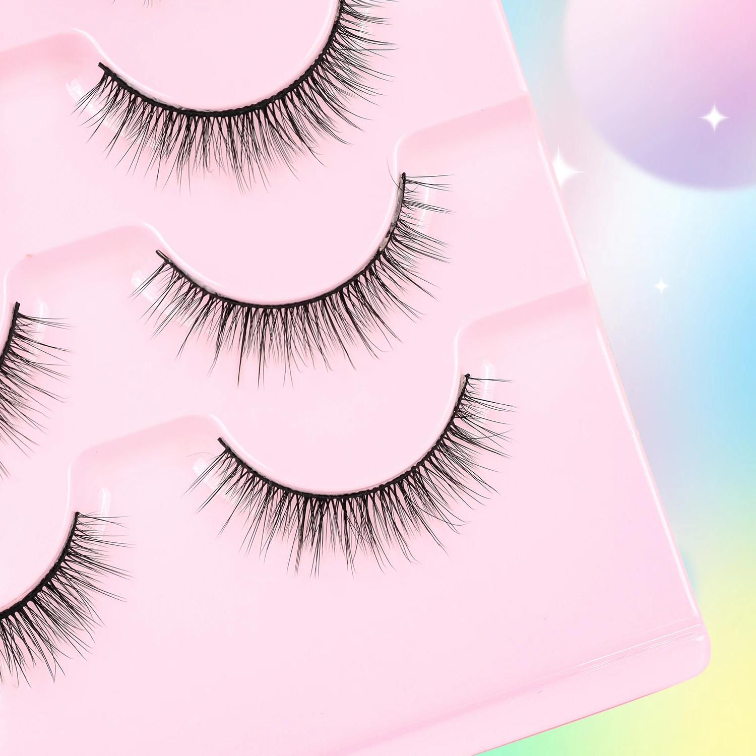 7 paia di ciglia finte naturali, ciglia corte nere giapponesi/coreane, adatte per lavoro/data