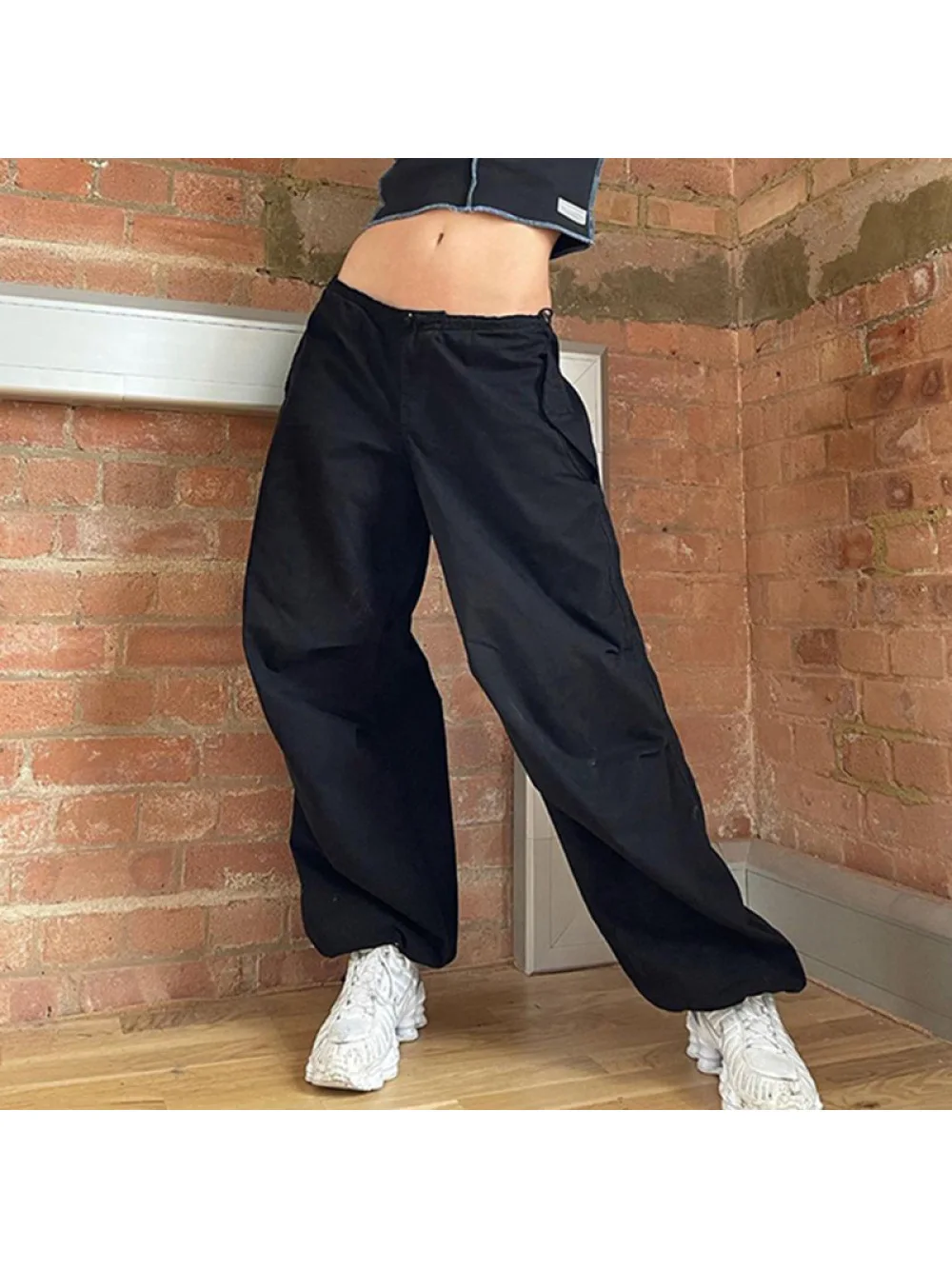 Autumn and Winter American Street Trendy Personalized Elastic Waist Pig Nose Buckle Leg Loose Edition Casual Work Pants
