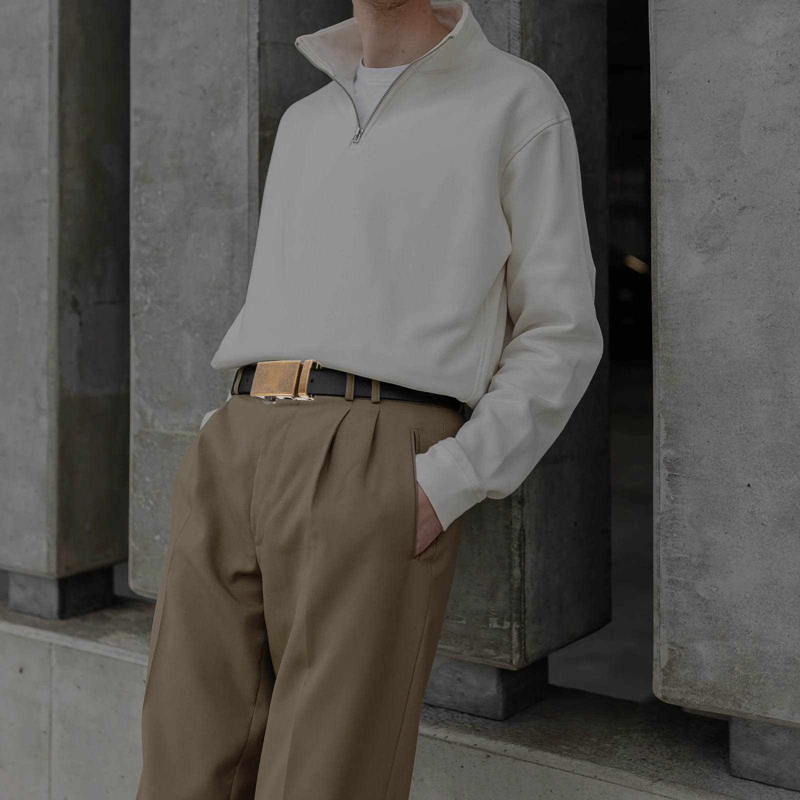 مشبك تلقائي حديث للرجال للأحزمة شديد التحمل مصنوع من خليط معدني فضي وأسود وبسيط وتعديل الحجم وسقاطة كاجوال للأعمال