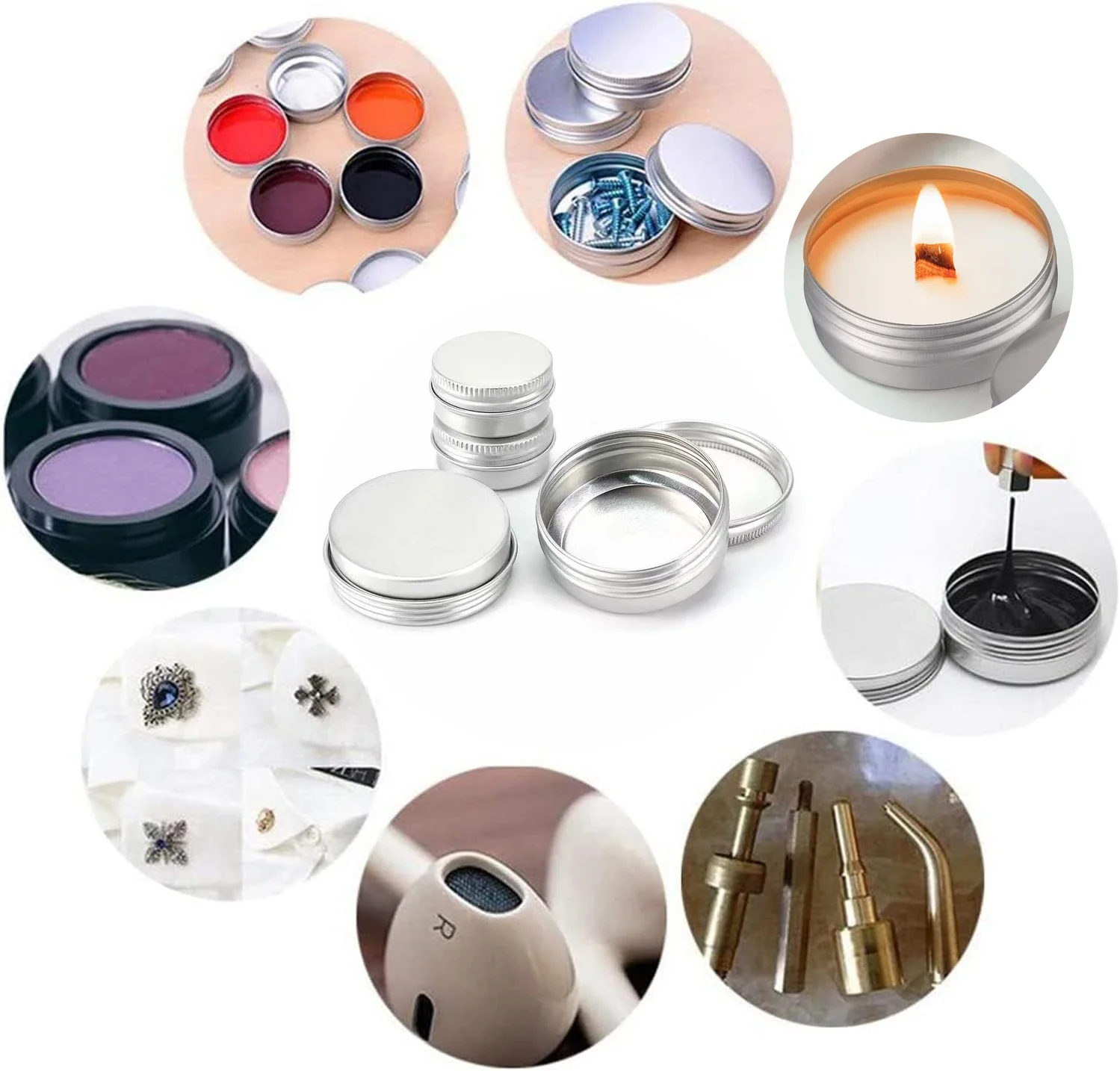 5/10 قطع 5-250 مل برطمانات قصدير ألومنيوم فارغة مستديرة مع أغطية لولبية - حاويات معدنية محكمة الغلق لمستحضرات التجميل والكريمة والبلسم #6