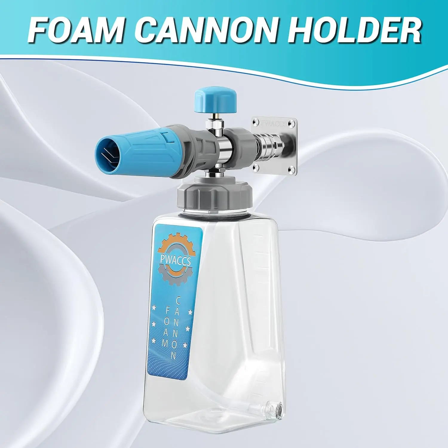 Soporte para cañón de espuma, soporte de acero inoxidable de conexión rápida de 1/4', estante de almacenamiento de accesorios para lavadora a presión (paquete de 4)