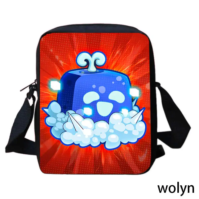 Mochila Cartoon Umhängetasche für Kinder, Anime-Spiele B-Blox Obst Kind Schulter tasche für die Schule, Schule Umhängetasche für Schüler