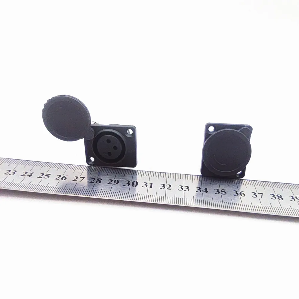 Conector hembra XLR de 3 pines, montaje en Panel, chasis, puerto de carga de batería de bicicleta, accesorios de batería