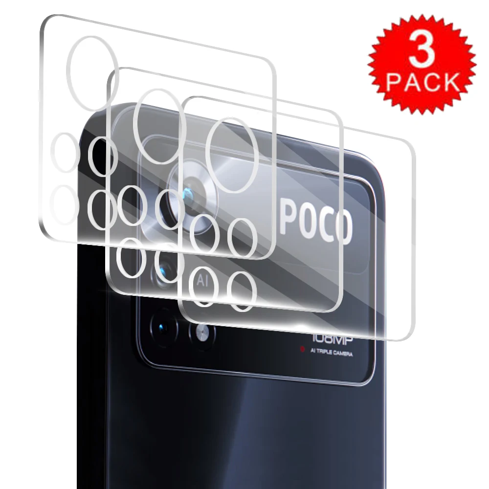 3-1Pcs For Xiaomi Poco X4 Pro 5G X3 Rear Camera Tempered Glass Screen Protector Back Lens Clear HD Protective Film Accessories
