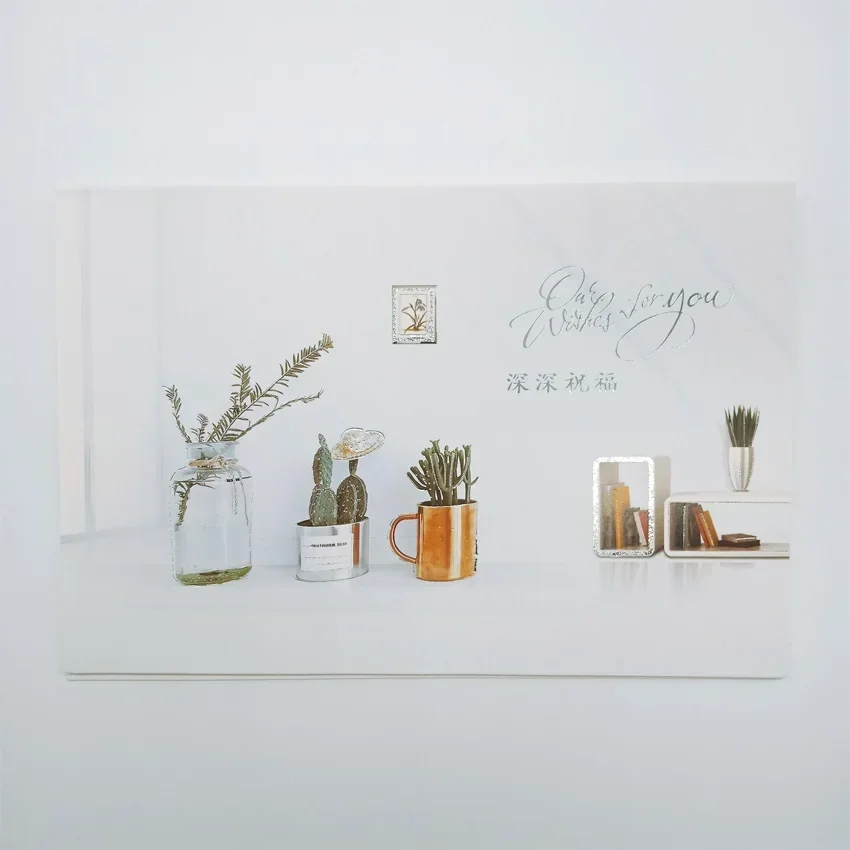 4 fogli/lotto adorabile biglietto di auguri con stampa a caldo grande profondamente benedetto con busta biglietti di auguri per matrimoni di compleanno di natale