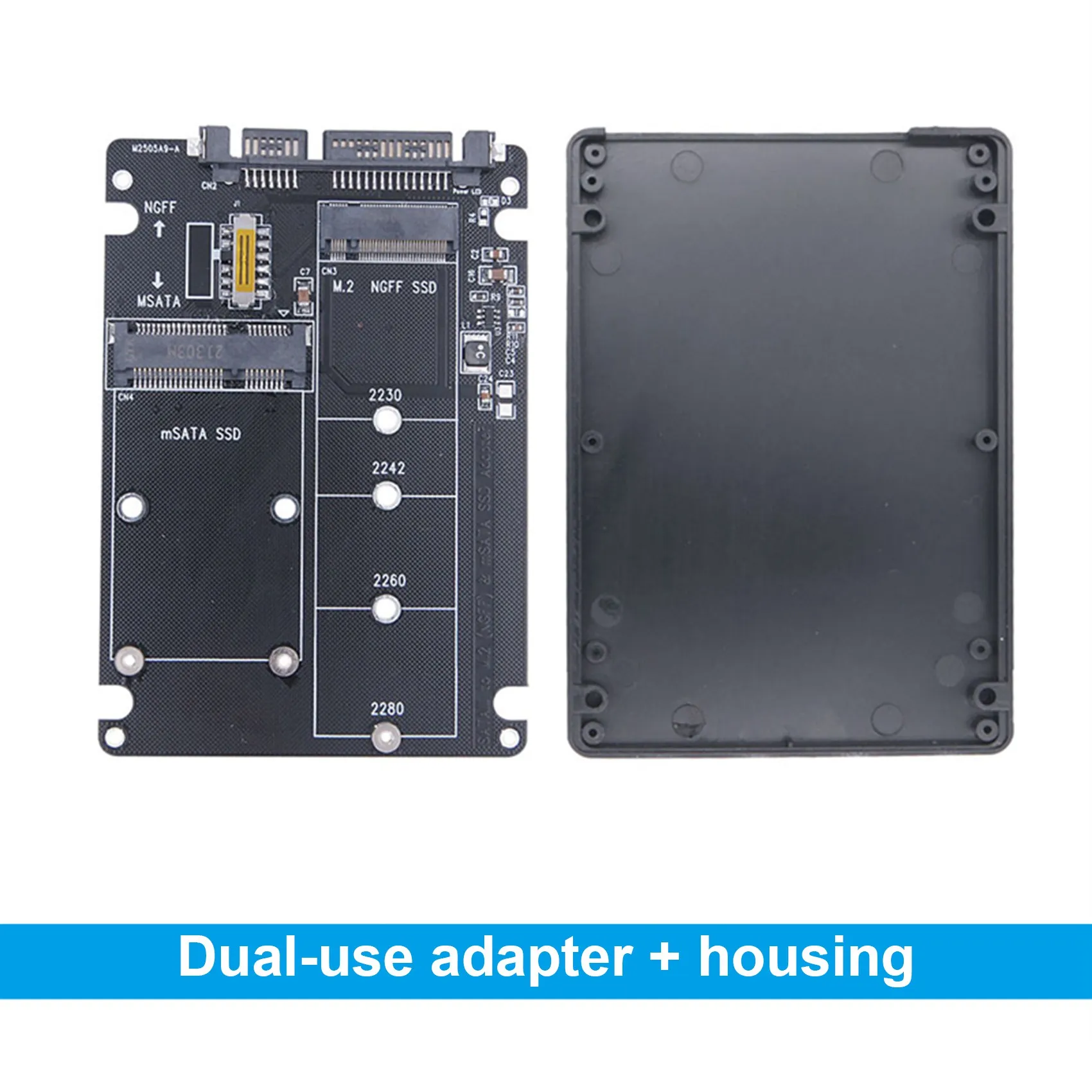 ABDQ-M.2 NGFF MSATA SSD to SATA 3.0 Adapter Card 2 in 1 Converter Card M.2 SSD Adapter Card External Hard Drive Enclosure