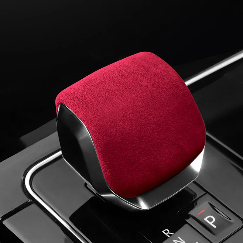 

For Jaguar F-PACE F PACE 2021 2022 2023 Interior Accessories Leather Car Gear Shift Knob Cover Gears Suede Cap Mat