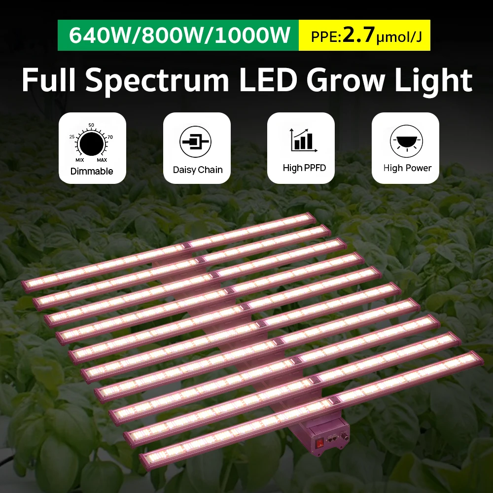 Pełne spektrum oświetlenia LED do uprawy 320W 640W 800W 1000W LM281B 100-277V dla roślin sadzonki Vegs kwiat możliwość przyciemniania lampa do uprawy