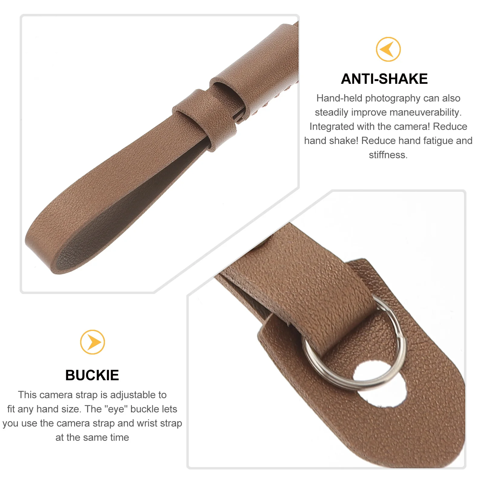 

2pcs Camera Wrist Strap Cowhide Adjustable Hand Wristband For Digital Cameras Safety Lanyard Accessory