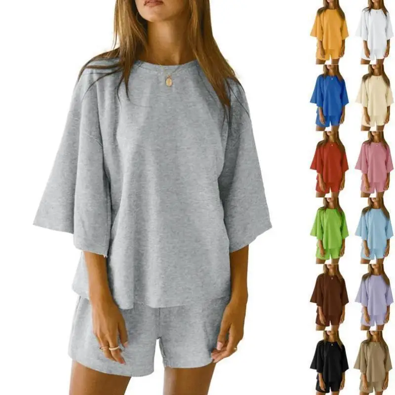 

Women's Casual Comfortable Home Clothes Two-Piece Set Autumn Season Seven-Quarter Sve Length Faionable Leisure Sportswear