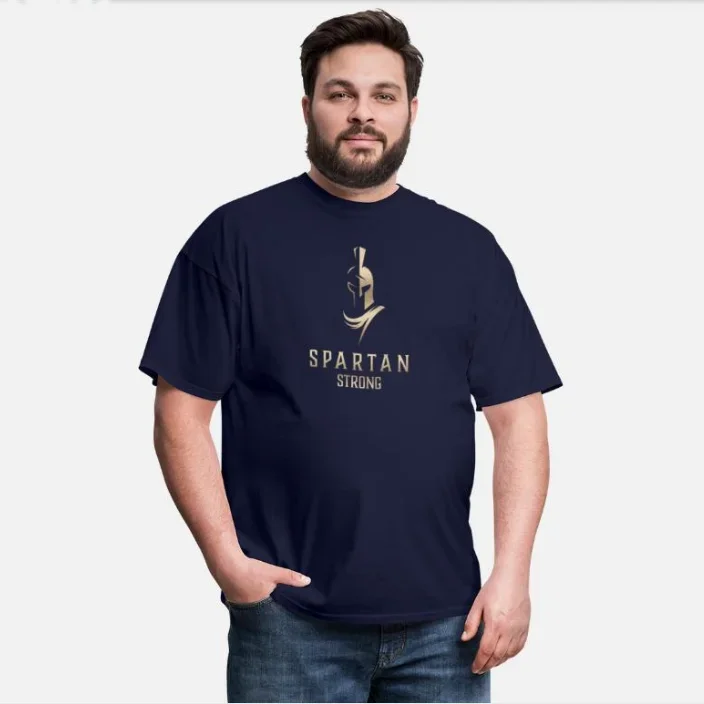 Sparta Helmet Gladiator Spartan Strong Gym Fitness Training T-Shirt 100% Cotton O-Neck Summer Short Sleeve Casual Mens T-shirt view 3