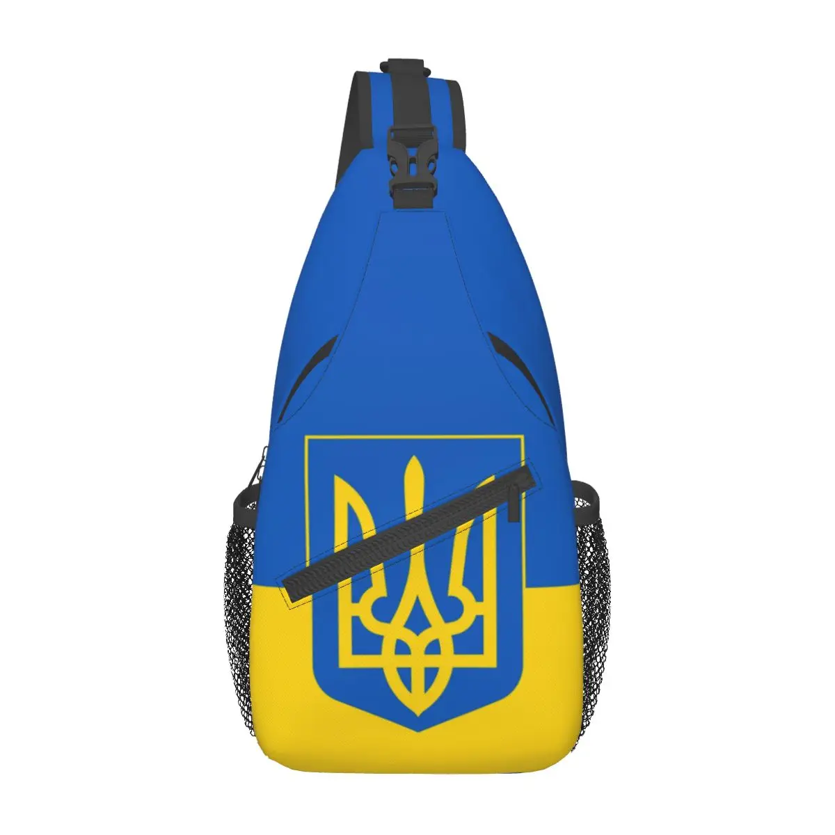 Ukraine Flag Sling Bags Chest Crossbody Shoulder Sling Backpack Hiking Travel Daypacks Coat of Arms Fashion Bookbag