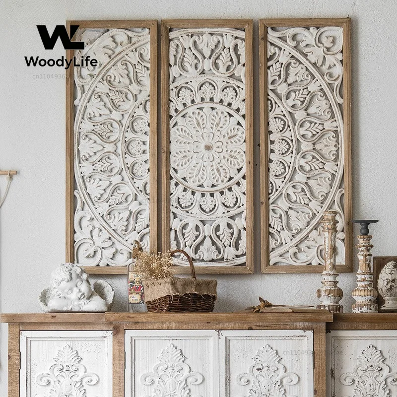 Vintage Floral Wall Art Rustic Farmhouse Decor Photo Backdrop Distressed Metal Hanging Piece Natural-themed Living Room