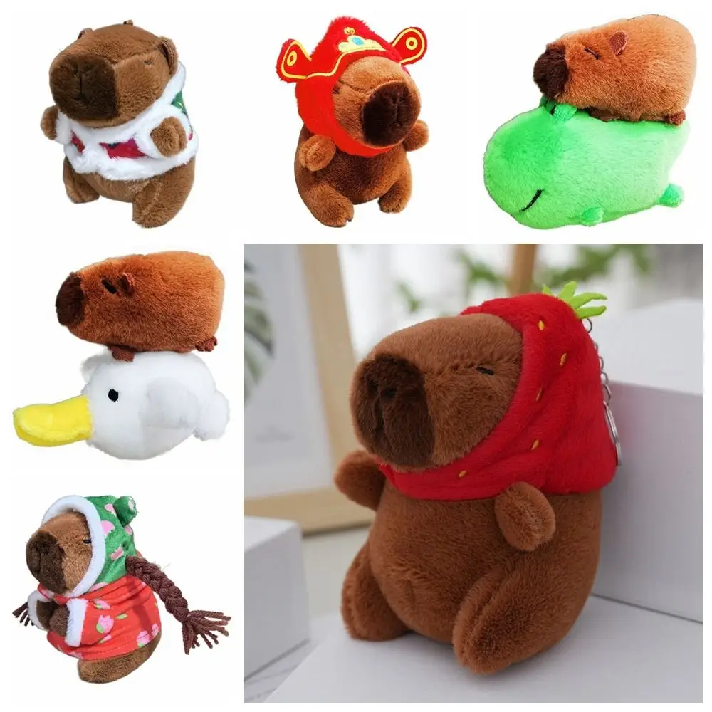 Multicolor Simulation Capybara Pendant Cute Toy Accessories Plush Capybara Keychain Stuffed Animals Guinea Pig