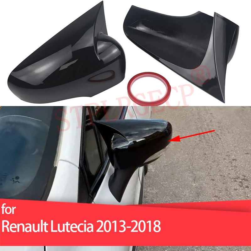 

Black Horn Shape Carbon Pattern Mirror Cover Overlay Add-on for Renault Lutecia 2013 2014 2015 2016 2017 2018 M Look Styling