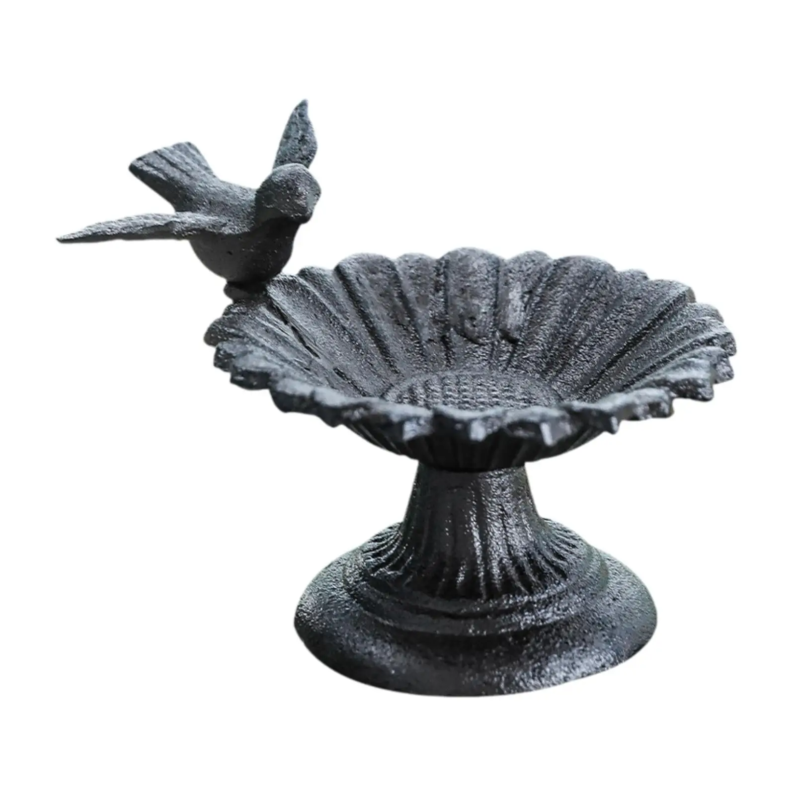 Cast Iron Bird Bath Bowl Bird Feeder Dish Decorative Weather Resistant Bird Water Bowl for Outside Lawn Garden Patio Decoration