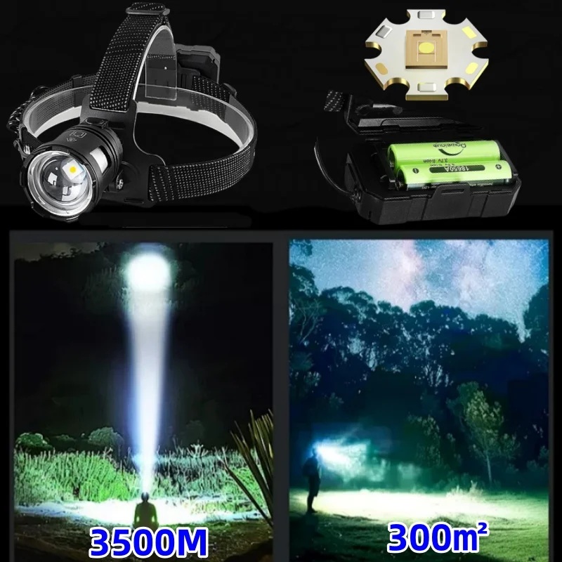 100000LM Powerful Headlamp Portable Rechargeable LED Lamp Super Powerful Head Flashlight Long Range LED Headlamp For Fishing